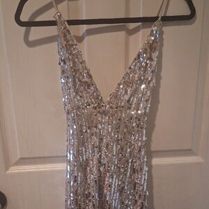 Forever 21 Silver Sequin Mini Dress